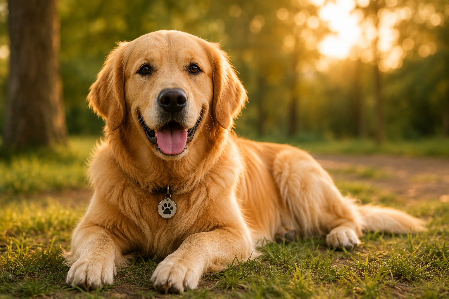 Golden retriever po urazie więzadła